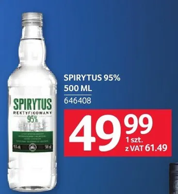 Spirytus 95% 500 ml promocja w Selgros