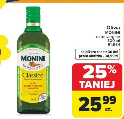 Oliwa extra vergine promocja w Carrefour Market