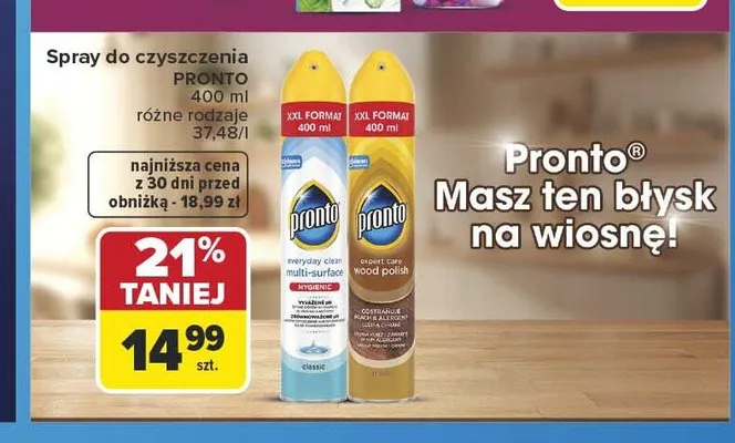 Spray do czyszczenia Pronto promocja w Carrefour
