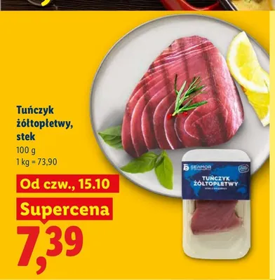 Tuńczyk żółtopłetwy stek Seamor promocja w Lidl