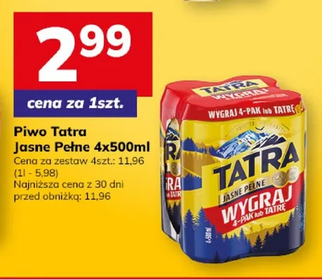 Piwo Tatra Jasne Pełne promocja w Hitpol