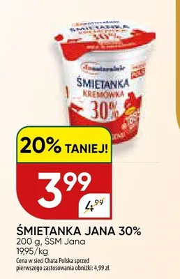 Śmietanka Jana 30% promocja w Chata Polska