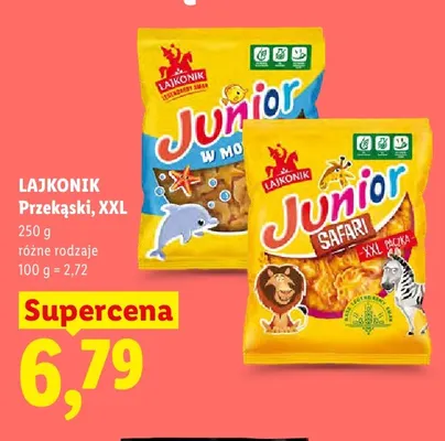 Przekąski Lajkonik Junior Safari XXL promocja w Lidl
