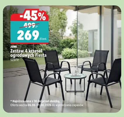 Zestaw 4 krzeseł ogrodowych Fiesta Jumi promocja w Biedronka