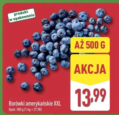 Borówki amerykańskie XXL promocja w Aldi