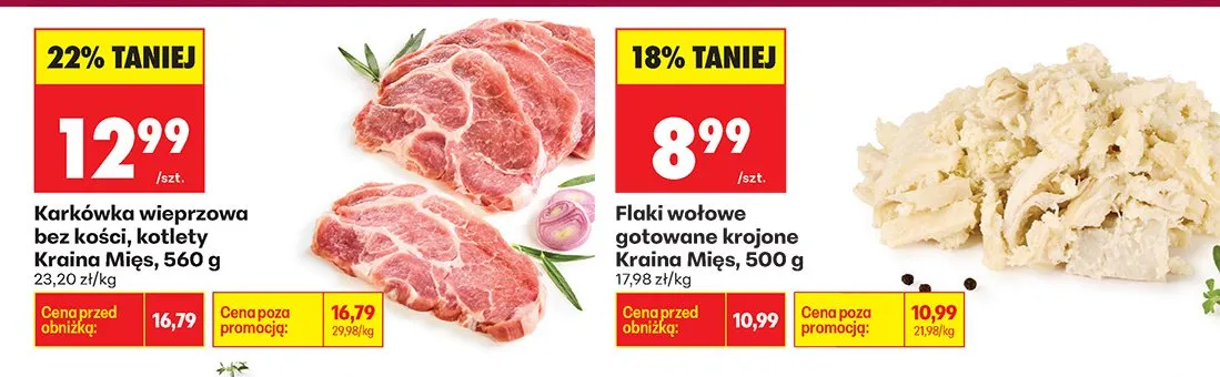 Flaki wołowe gotowane krojone promocja w Biedronka