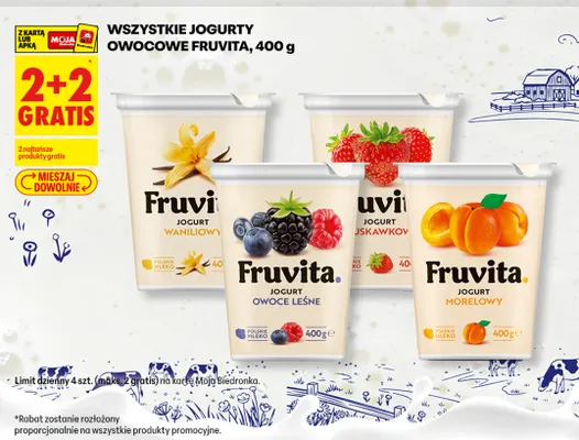 Jogurty owocowe Fruvita 400 g promocja w Biedronka