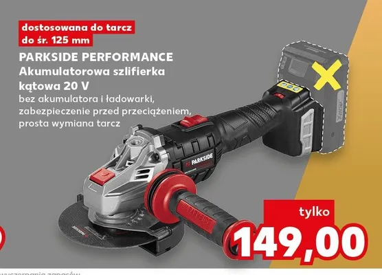 Akumulatorowa szlifierka kątowa Parkside Performance promocja w Kaufland