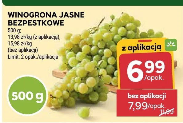 Winogrona jasne bezpestkowe promocja w Stokrotka