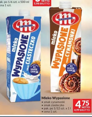 Mleko UHT Wypasione Mlekovita smak cynamonki promocja w Makro