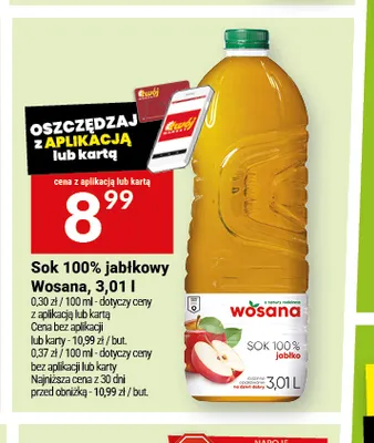 Sok jabłkowy Wosana 100% promocja w Twój Market