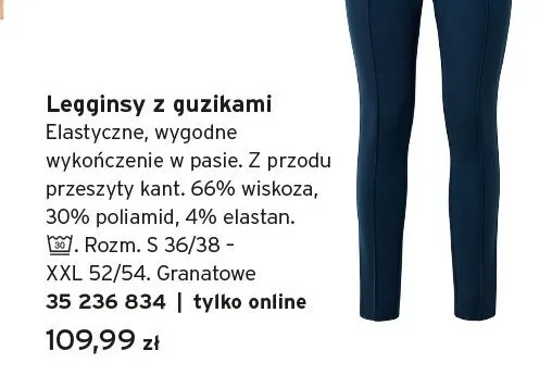 Legginsy z guzikami Tchibo granatowe promocja w Tchibo