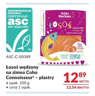 Łosoś wędzony na zimno Coho plastry Connoisseur promocja w Makro