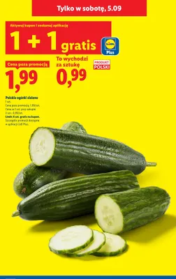 Ogórki polskie zielone promocja w Lidl