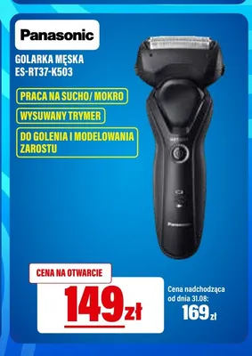 Golarka męska Panasonic ES-RT37-K503 promocja w RTV EURO AGD