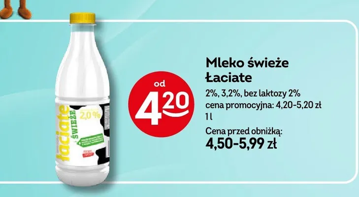 Mleko świeże Łaciate 2% promocja w Żabka