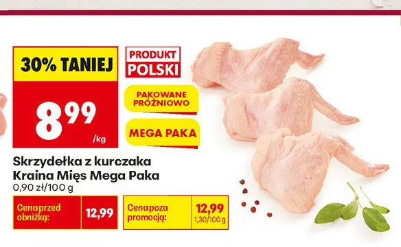 Skrzydełka z kurczaka Kraina Mięs Mega Paka promocja w Biedronka