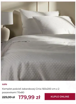 Komplet pościeli żakardowej Cinia 160x200 cm z 2 poszewkami 70x80 Home & you promocja w home&you