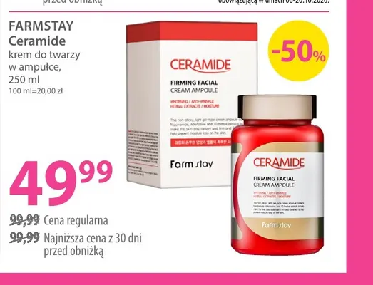 Krem do twarzy w ampułce Ceramide Farmstay promocja w Hebe