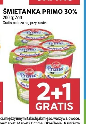 Śmietanka Primo 30% Zott promocja w Stokrotka