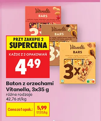 Baton z orzechami Vitanella 3-pak promocja w Biedronka