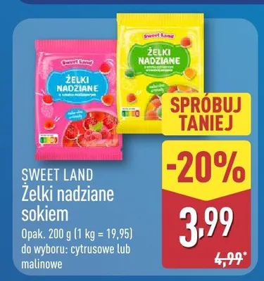Żelki nadziane sokiem promocja w Aldi