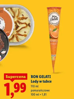 Lody w tubce pomarańczowe promocja w Lidl