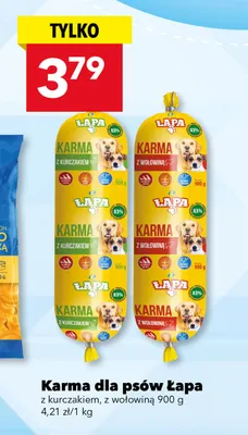 Karma dla psów Łapa z wołowiną promocja w LEWIATAN