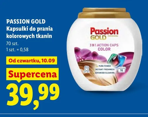 Kapsułki do prania kolorowych tkanin Passion Gold promocja w Lidl