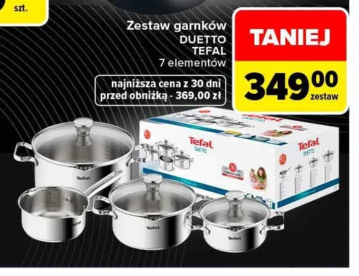 Zestaw garnków Duetto Tefal promocja w Carrefour Market