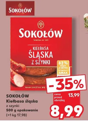 Kiełbasa śląska z szynki Sokołów promocja w Kaufland
