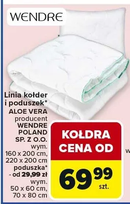 Linia kołder i poduszek ALOE VERA promocja w Carrefour