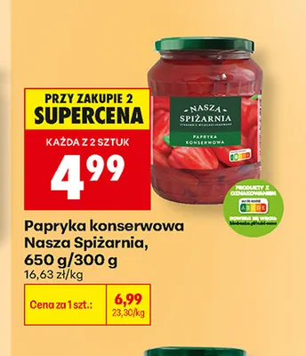 Papryka konserwowa Nasza Spiżarnia promocja w Biedronka