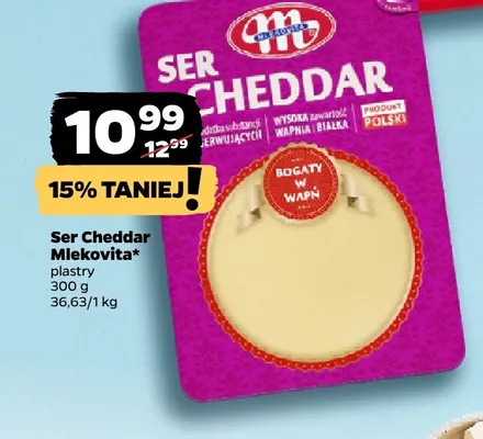 Ser Cheddar plastry Mlekovita promocja w Netto