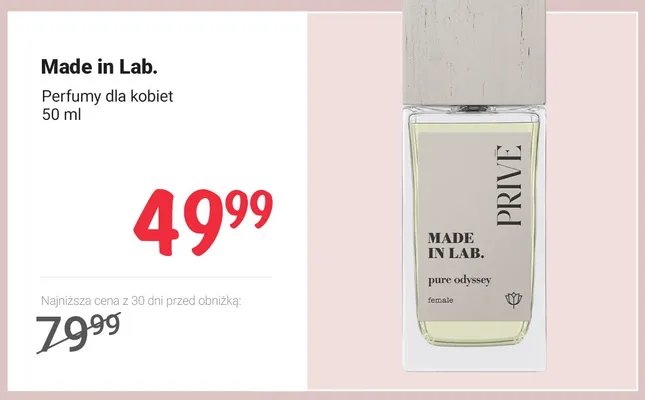 Perfumy dla kobiet Made in Lab. Prive Pure Odyssey promocja w Rossmann
