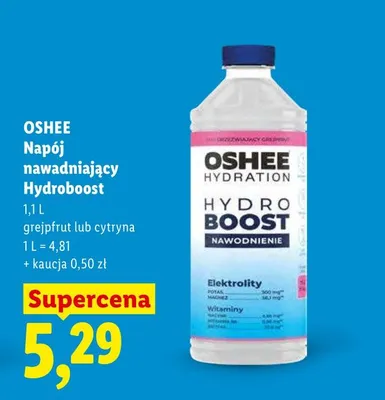 Napój nawadniający Hydroboost Oshee cytryna promocja w Lidl