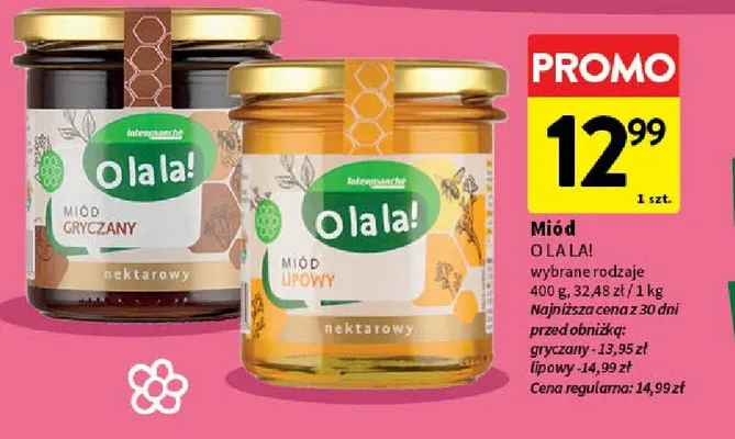 Miód wybrane rodzaje promocja w Intermarche