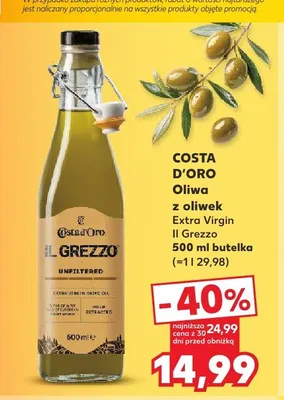 Oliwa z oliwek Extra Virgin Il Grezzo Costa d'Oro promocja w Kaufland