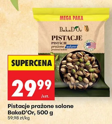 Pistacje prażone solone BakaD'Or Mega Paka promocja w Biedronka