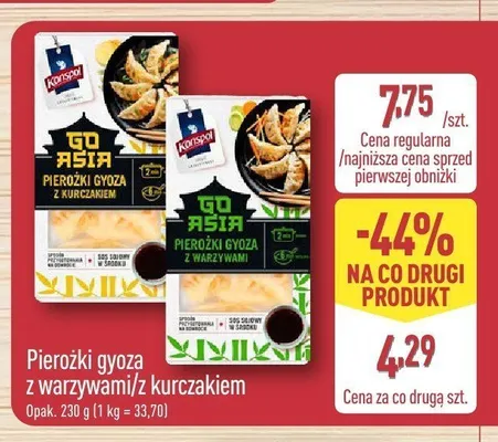Pierożki gyoza z warzywami Go Asia promocja w Aldi