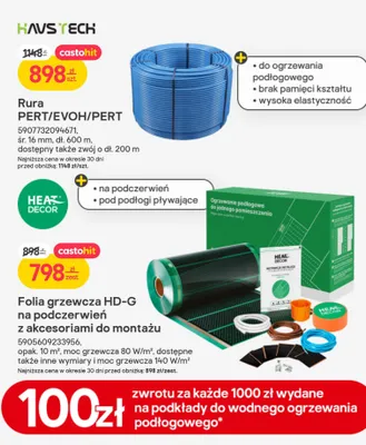 Folia grzewcza HD-G na podczerwień z akcesoriami do montażu opak. 10 m², moc grzewcza 80 W/m² promocja w Castorama