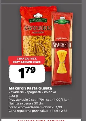 Makaron spaghetti Pasta Gussta promocja w Netto