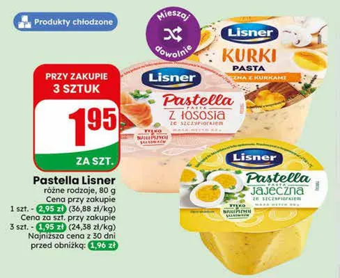 Pasta z kurkami Lisner promocja w Dino