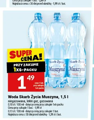 Woda gazowana Skarb Życia Muszyna promocja w Twój Market