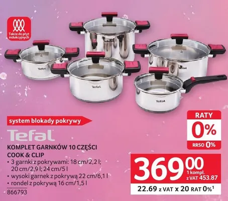 KOMPLET GARNKÓW 10 CZĘŚCI COOK & CLIP promocja w Selgros