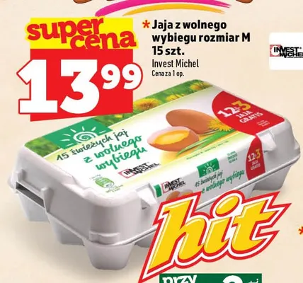 Jajka kurze z wolnego wybiegu rozmiar M Invest Michel promocja w TOPAZ