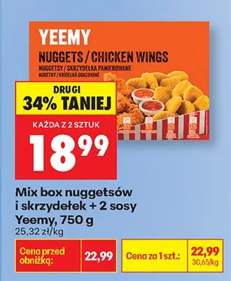 Mix box nuggetsów i skrzydełek + 2 sosy  promocja w Biedronka