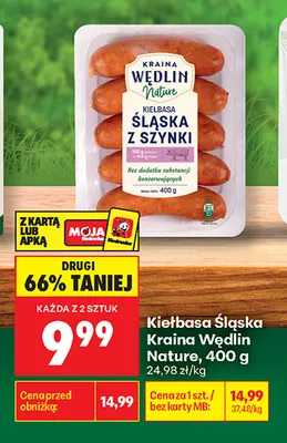 Kiełbasa śląska Kraina Wędlin Nature promocja w Biedronka