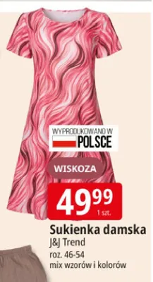 Sukienka damska wiskoza J&J Trend roz. 46-54 promocja w Leclerc