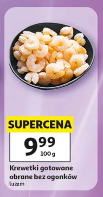 Krewetki gotowane obrane bez ogonków luzem promocja w Auchan